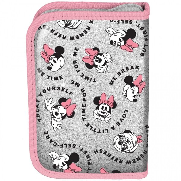 Modowy Piórnik Myszka Minnie Pojedynczy do Podstawówki [DM22CB-001BW]