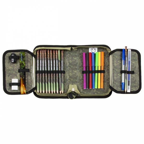 DINOZAURY PIÓRNIK SZKOLNY DO PODSTAWÓWKI DLA CHŁOPAKÓW Z WYPOSAŻENIEM DINO