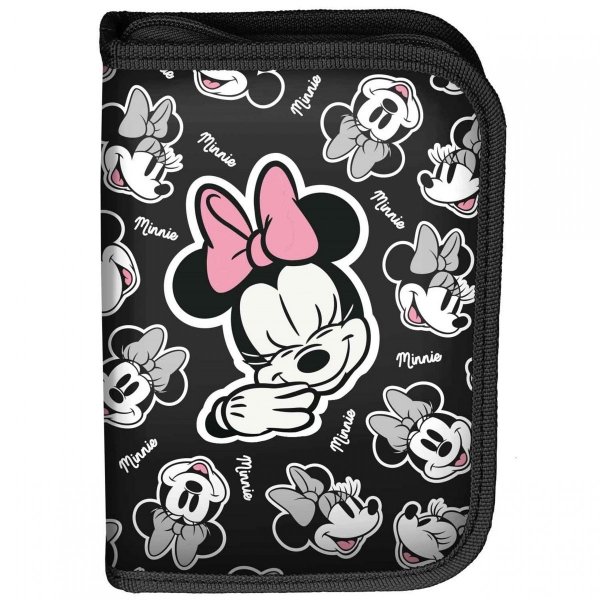 Szkolny Piórnik Paso Myszka Minnie z Wyposażeniem Czarny [DM22CG-P001]