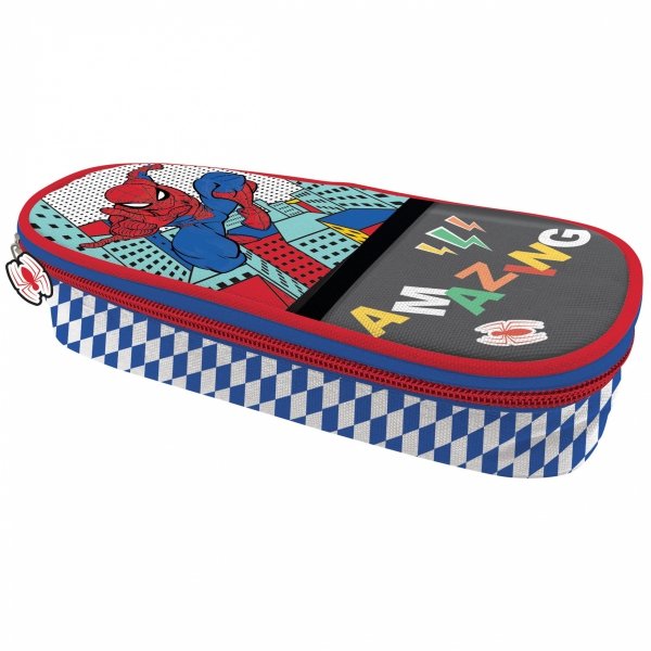 SPIDERMAN PIÓRNIK SZKOLNY SASZETKA Z KLAPKĄ DLA CHŁOPAKA 1 KOMOROWY