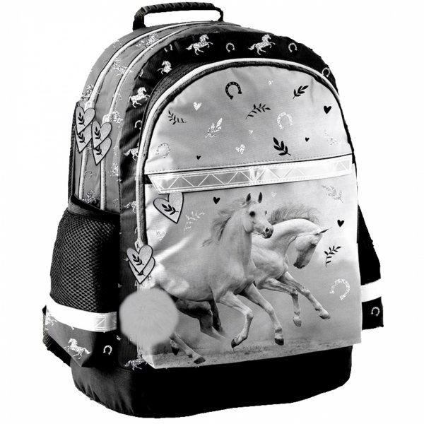 KONIE PLECAK SZKOLNY DLA DZIEWCZYNY ZESTAW 5w1 Z KONIEM HORSE PASO