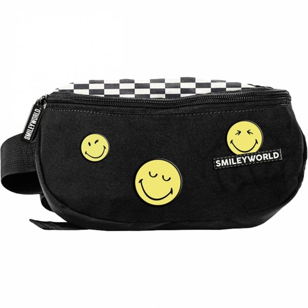 SMILEY SASZETKA NERKA Szachownica TORBA na PAS MŁODZIEŻOWA CZARNA BEUNIQ PASO