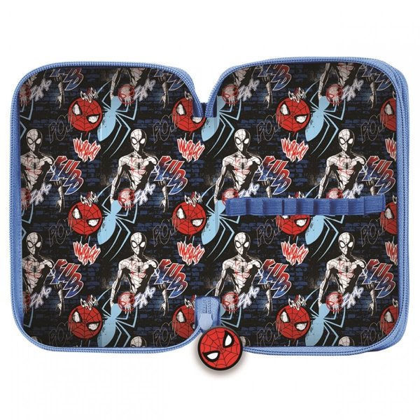 Piórnik Spiderman Szkolny Dwukomorowy dla Chłopaka Paso [SPW-P022BW]