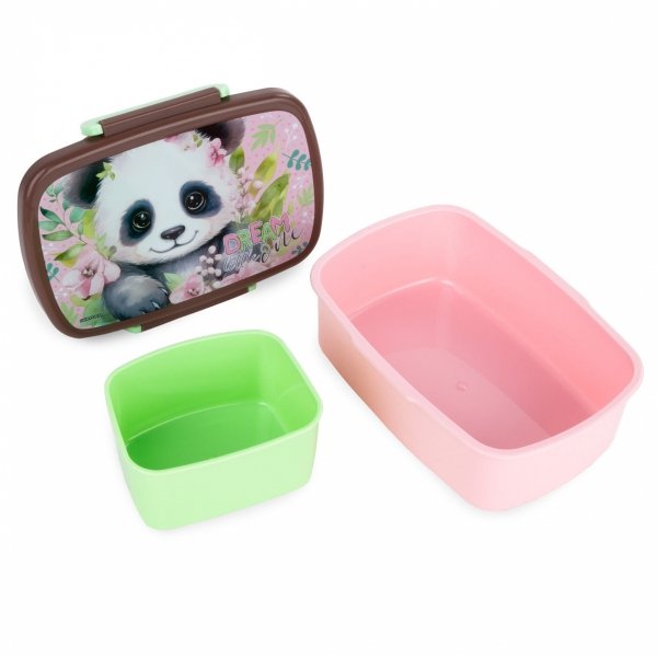 TORNISTER z PANDĄ SZKOLNY ZESTAW 5el DLA DZIEWCZYNY Z MISIEM DO 1 KLASY