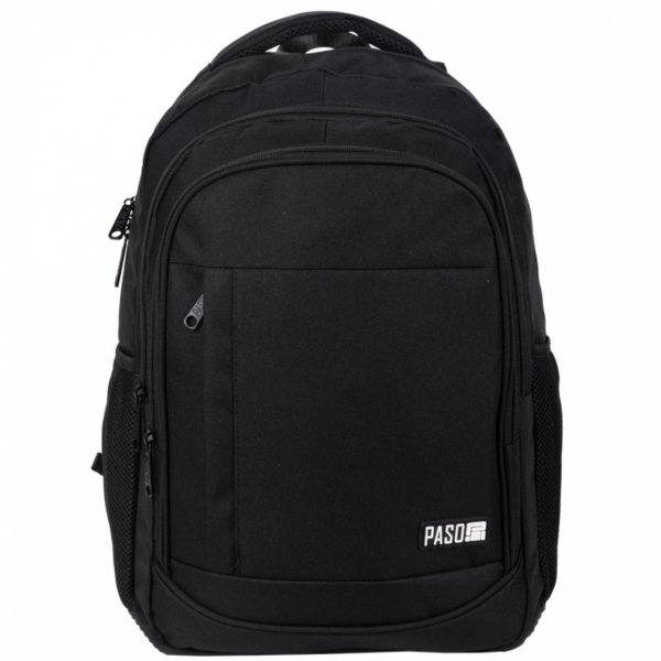 MŁODZIEŻOWY CZARNY PLECAK BIZNESOWY PODRÓŻNY DUŻY MĘSKI DAMSKI PASO