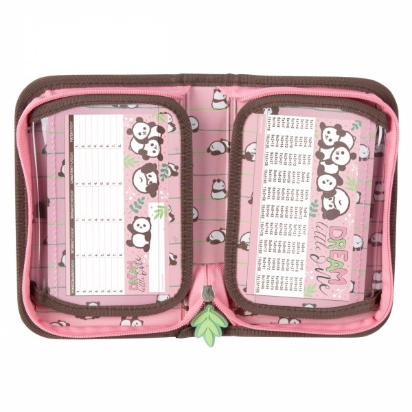 PIÓRNIK MIŚ PANDA SZKOLNY DO PODSTAWÓWKI DLA DZIEWCZYNY Z WYPOSAŻENIEM