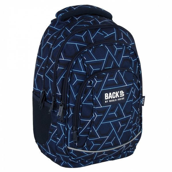 PLECAK BACKUP SZKOLNY MŁODZIEŻOWY DLA CHŁOPAKA NIEBIESKI ION KOMPLET 5ele