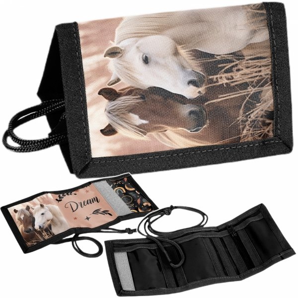 PORTFEL Z KONIEM SZKOLNY PASO PORTFELIK DLA DZIEWCZYNEK KOŃ HORSE PASO