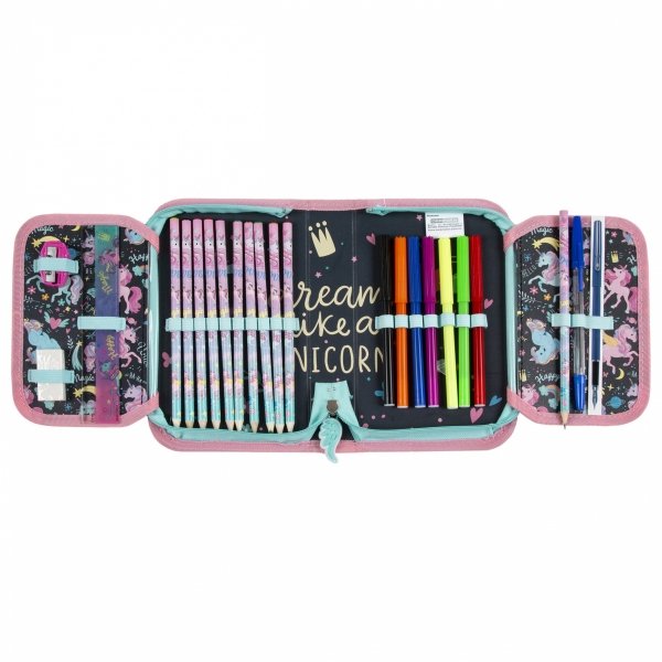 SZKOLNY TORNISTER DLA DZIEWCZYNY JEDNOROŻEC KOMPLET 5W1 UNICORN DERFORM