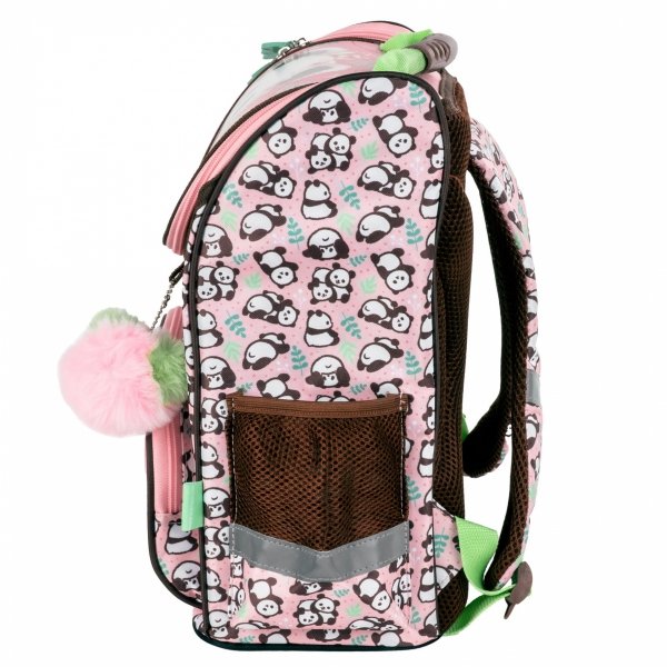 TORNISTER z PANDĄ SZKOLNY ZESTAW 5w1 DLA DZIEWCZYNY Z MISIEM DO 1 KLASY