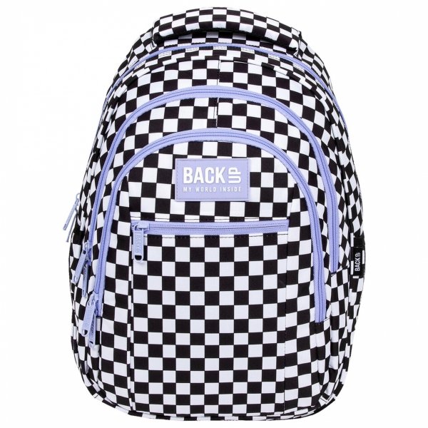 FIOLET SZACHOWNICA PLECAK ZESTAW 5 ele MŁODZIEŻOWY BACKUP SZKOLNY KRATKA