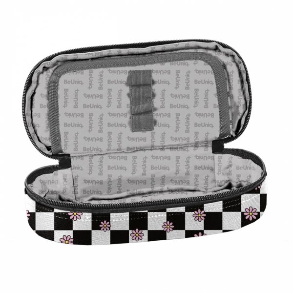 SZACHOWNICA PIÓRNIK CZARNY ETUI SZKOLNY USZTYWNIANY MŁODZIEŻOWY KWIATY