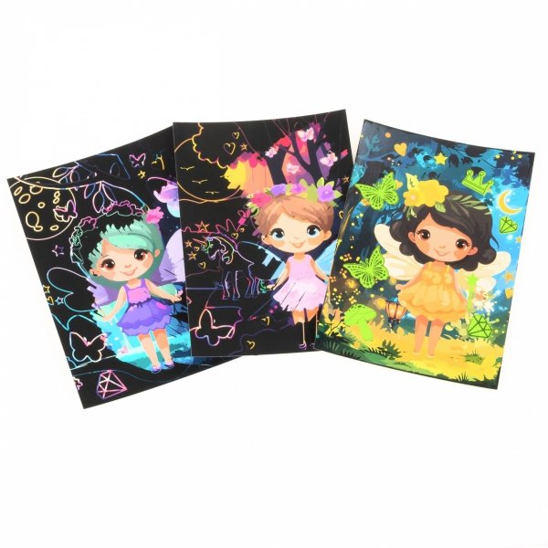 ŚWIECĄCA W CIEMNOŚCI WYDRAPYWANKA Z KOLOROWANKĄ MAGIC KIDEA KSIĘŻNICZKI