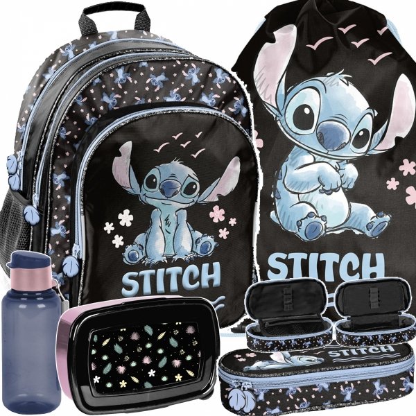 STITCH PLECAK SZKOLNY DO KLAS 1 KOMPLET 5 ele. LILO i STICH DLA DZIEWCZYNEK