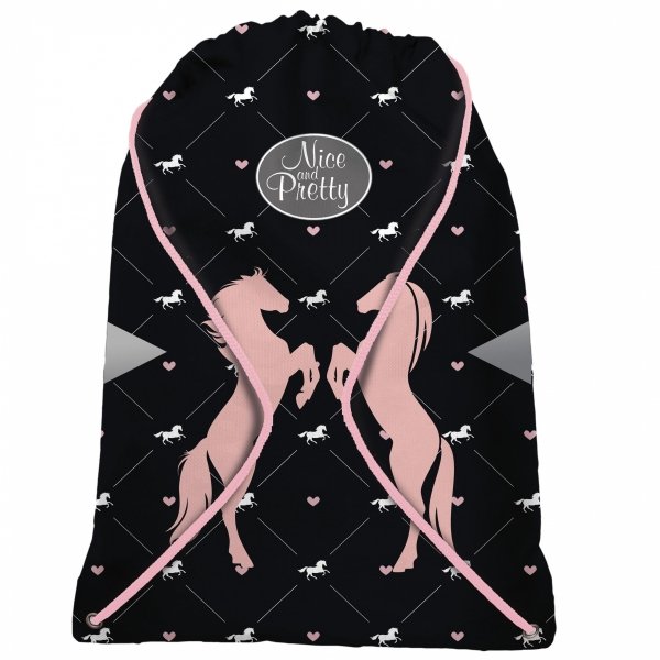 KONIE WOREK SZKOLNY z KONIEM NA BUTY OBUWIE KAPCIE DLA DZIEWCZYNY KOŃ