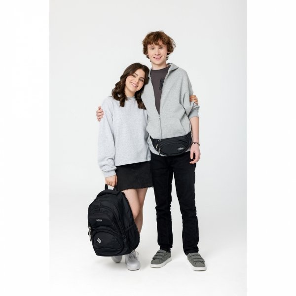 Czarny St.Right Plecak Szkolny Majewski Młodzieżowy [BP5]