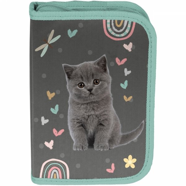 PIÓRNIK Z WYPOSAŻENIEM Z KOTKIEM SZKOLNY DLA DZIEWCZYNEK KOTEK CATS PASO