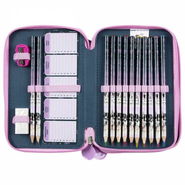 Piórnik Szkolny 2-kom z Wyposażeniem z Pieskiem Derform Pieski [PWDCF38]