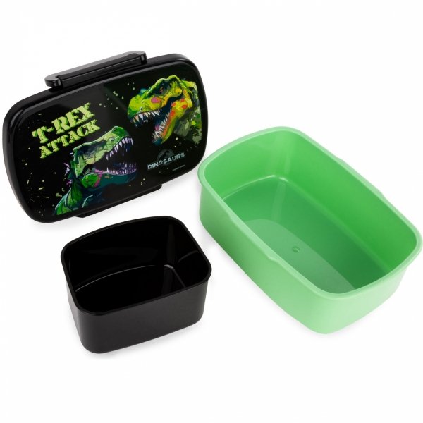 PLECAK DINOZAURY SZKOLNY DO 1 KLASY KOMPLET 5w1 TORNISTER TYRANOZAUR T-REX