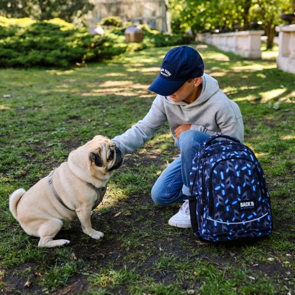 KOMPLET 5w1 BACKUP RIDDLE PLECAK SZKOLNY ABSTRAKCJA 3D DLA CHŁOPAKA