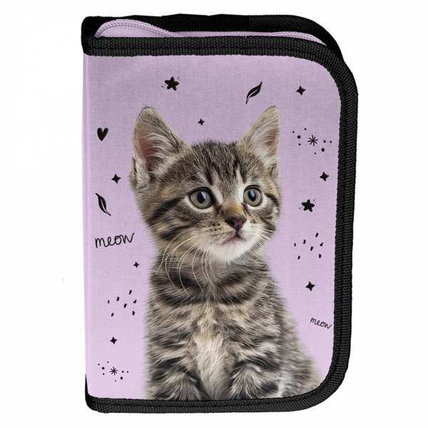 KOT DZIEWCZĘCY TORNISTER SZKOLNY Z KOTKIEM DO 1 KLASY KOTEK KOMPLET 3 elem.