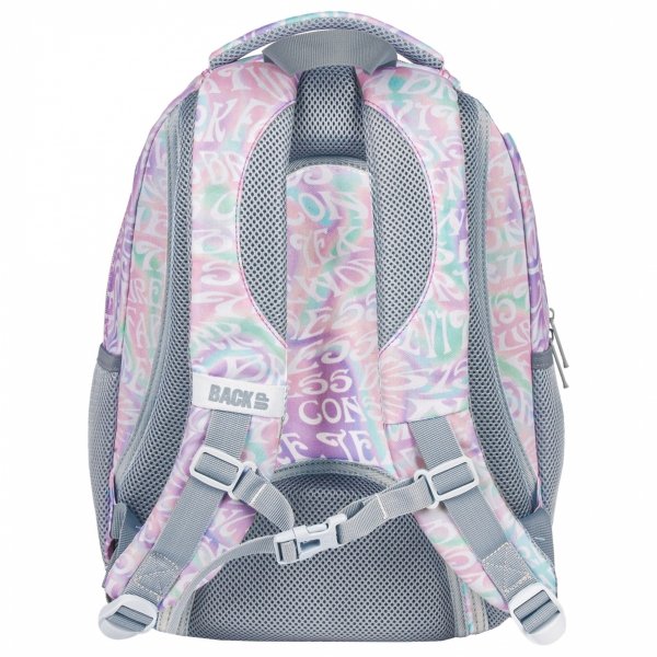 KREMOWE NAPISY MŁODZIEŻOWY PLECAK BACKUP DZIEWCZĘCY SZKOLNY KOMPLET 5 ele.