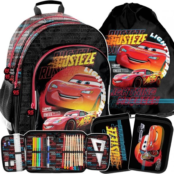 Auta Cars Plecak Szkolny Zygzak dla Chłopaków zestaw [DC23CC-090]