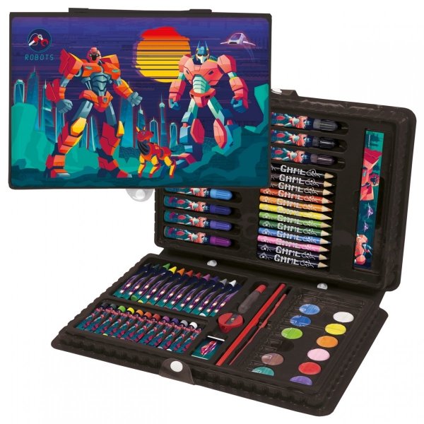 Zestaw Artystyczny Roboty Robots Kredki 71 ele. dla Chłopaka [ZA71DF25]