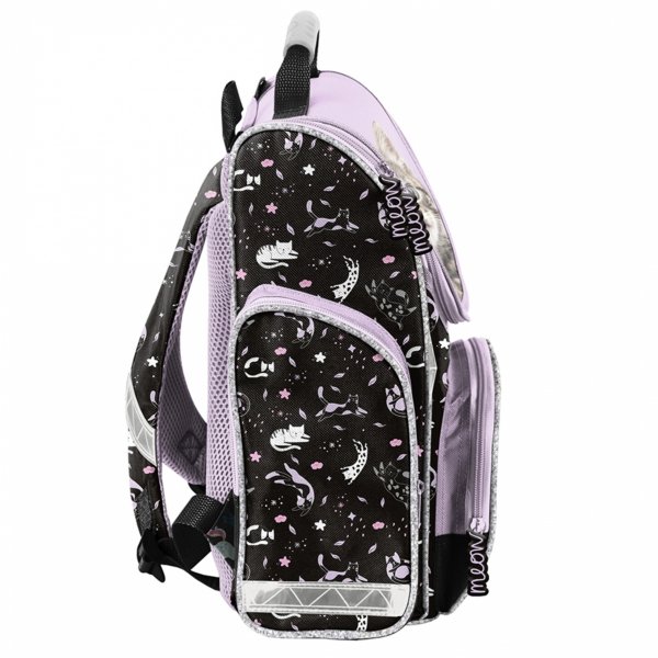 KOT DZIEWCZĘCY TORNISTER SZKOLNY Z KOTKIEM DO 1 KLASY KOTEK KOMPLET 3w1