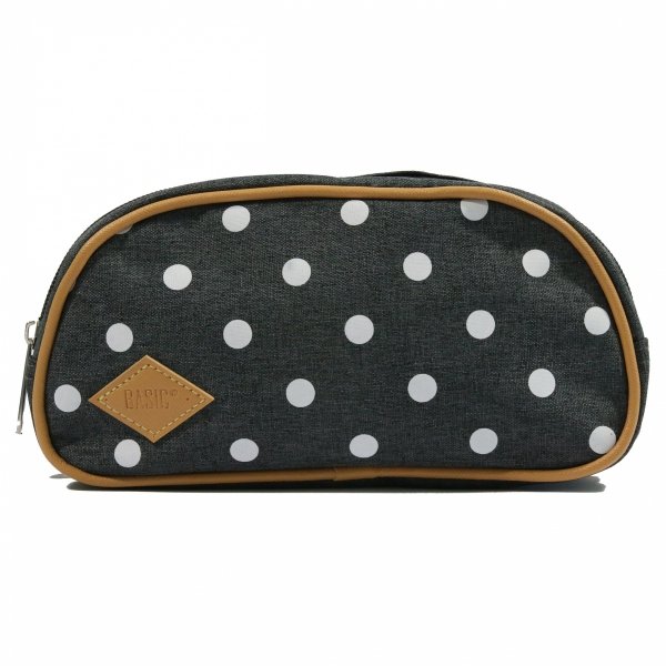 Kropki Piórnik Szary dla Dziewczyny 2 komorowy Saszetka Szkolny [607805]