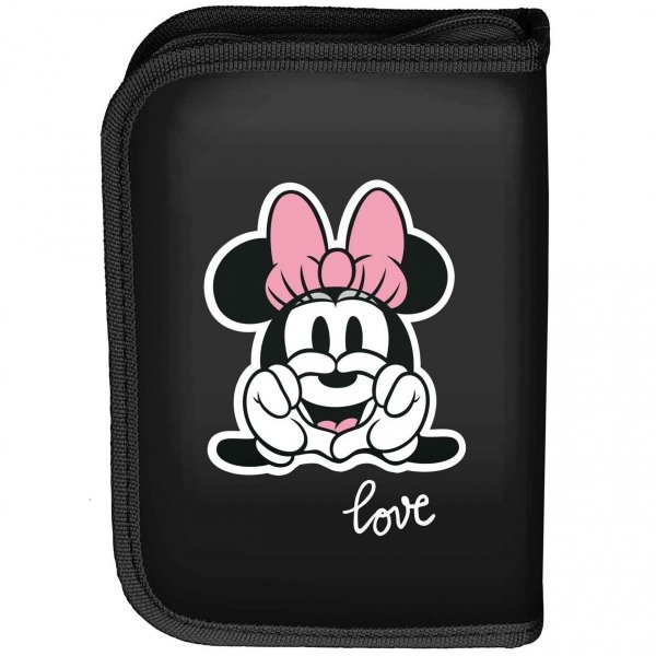 Szkolny Piórnik Paso Myszka Minnie z Wyposażeniem Czarny [DM22CG-P001]