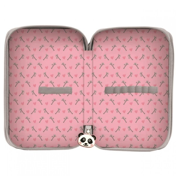 Piórnik Szkolny Miś Panda 3-Komorowy dla Dziewczynki [PP20PA-023BW]