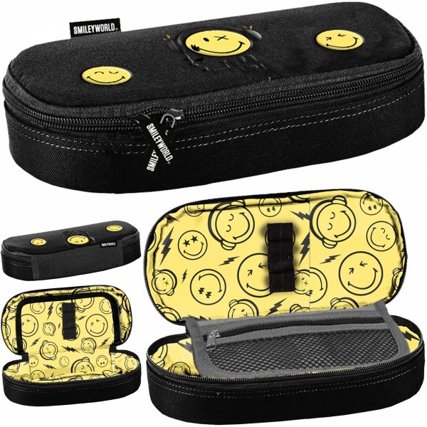 SMILEY PIÓRNIK BEUNIQ ETUI SZKOLNY USZTYWNIANY MŁODZIEŻOWY BUŹKI EMOTKI