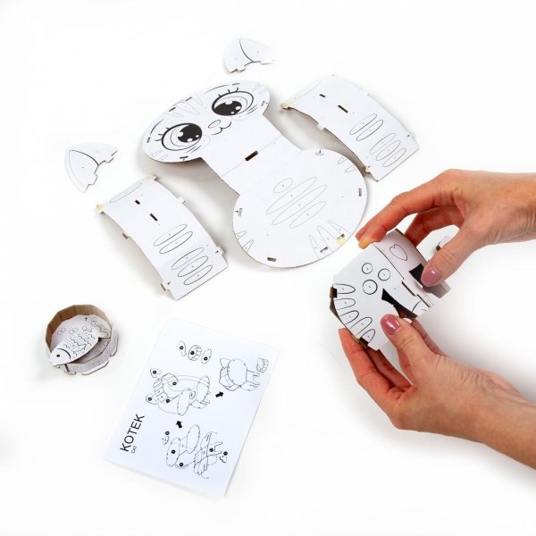 Kotek Figurka 3D Malowanie po Numerach Kidea komplet [F3DMNKKA]