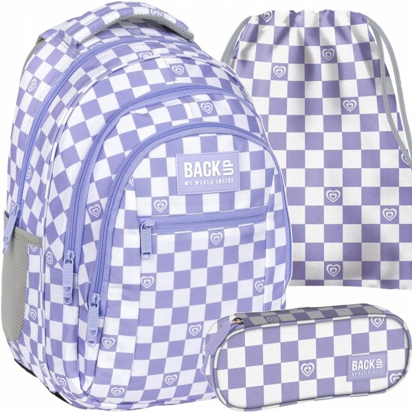 SZACHOWNICA MŁODZIEŻOWY PLECAK BACKUP DZIEWCZĘCY SZKOLNY ZESTAW 3w1