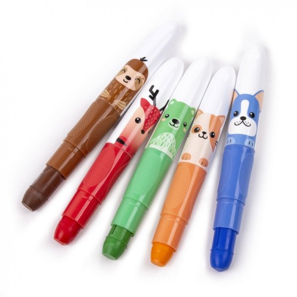 Kredki Żelowe 10 Kolorów Szkolne Zwierzaki Kidea [KZ10KKA]