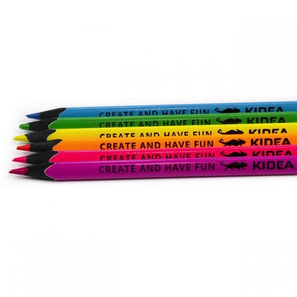 Neonowe Kredki Trójkątne 6 Kolorów Kidea Ołówkowe [KNT6KA]