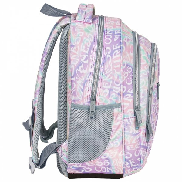 MŁODZIEŻOWY PLECAK BACKUP DZIEWCZĘCY SZKOLNY KOMPLET 5w1 KREMOWE NAPISY