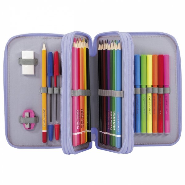 Pastelowy Piórnik Backup 3-kom z Wyposażeniem dla Dziewczyn [PB5EW19]