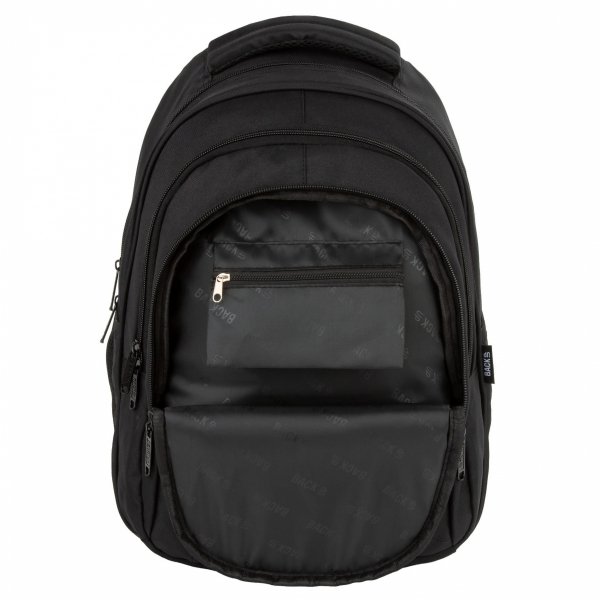 CZARNY PLECAK MŁODZIEŻOWY BACKUP SZKOLNY DERFORM 4 komorowy KOMPLET 5ele.