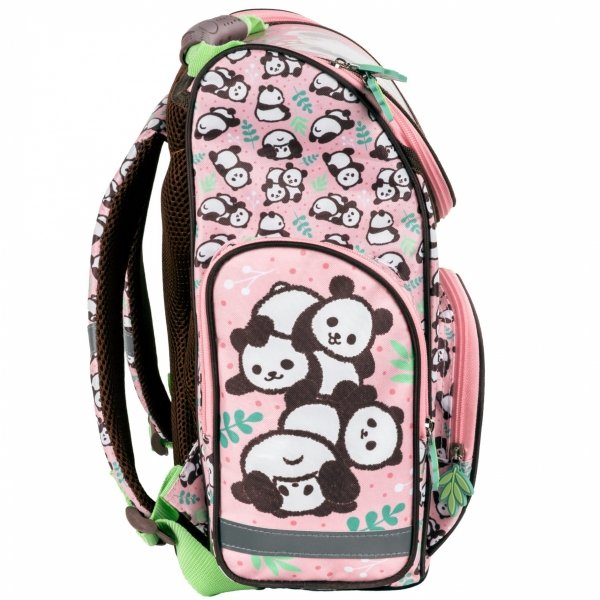 TORNISTER z PANDĄ SZKOLNY ZESTAW 5el DLA DZIEWCZYNY Z MISIEM DO 1 KLASY