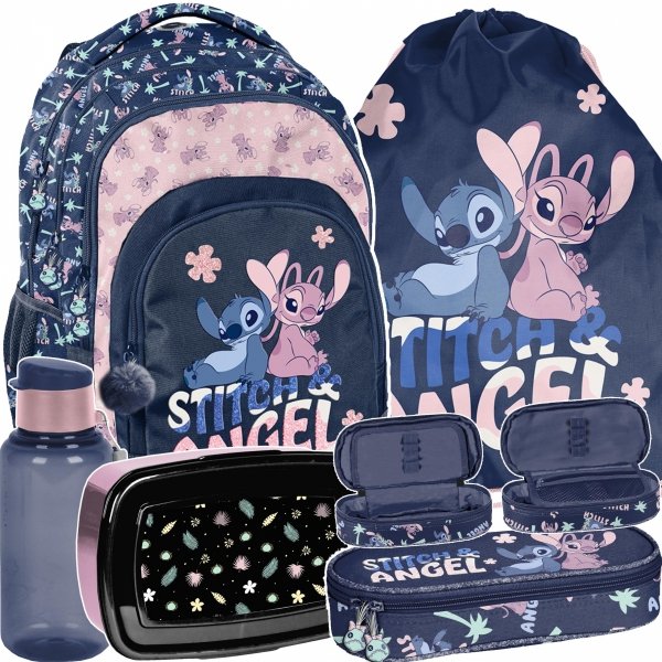 STITCH PLECAK DO SZKOŁY TORNISTER DLA DZIEWCZYNY LILO i STICH KOMPLET 5ele