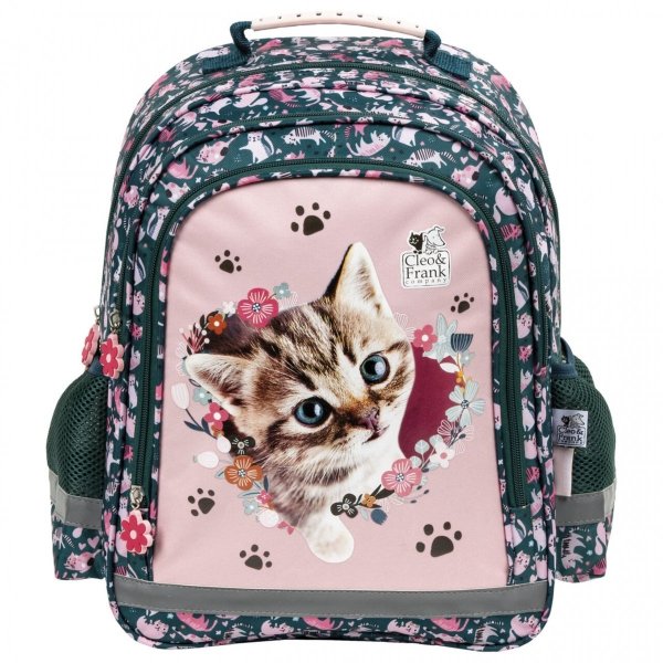 Dziewczęcy Plecak Szkolny Kotki do Podstawówki komplet 5w1 z Kotkiem