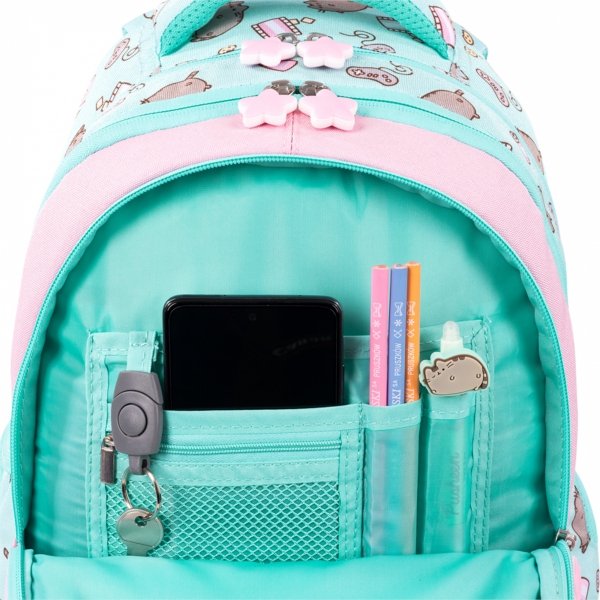PUSHEEN MINT KOMPLET 5w1 MAJEWSKI DLA DZIEWCZYNEK PLECAK KOT KOTKI 