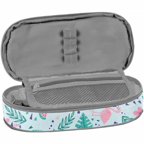 FLAMINGI PIÓRNIK DLA DZIEWCZYNY SZKOLNY OTWIERANY Z KLAPKĄ PASO