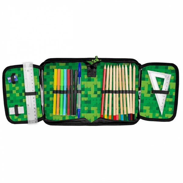 KOMPLET 3w1 PLECAK MINECRAFT SZKOLNY GAMING GAMER DO 1 KLASY DLA CHŁOPAKA