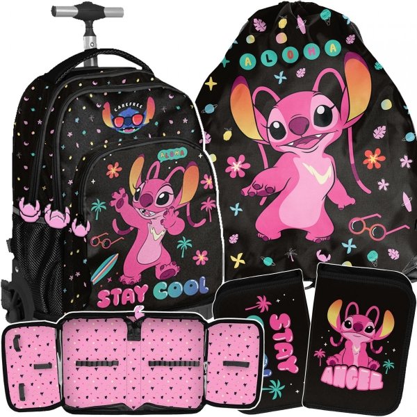 Duży Plecak na Kółkach Lilo i Stitch Szkolny Paso [DS23TT-671]