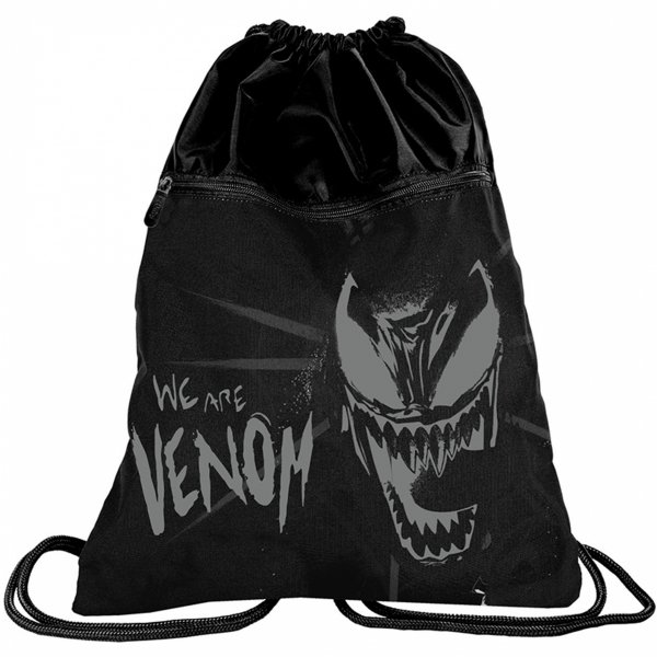 Venom Duży Worek Plecak na Sznurkach na Kapcie BeUniq Czarny [AV23VE-713]