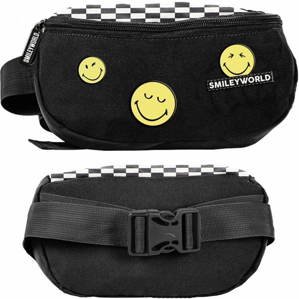 SMILEY SASZETKA NERKA Szachownica TORBA na PAS MŁODZIEŻOWA CZARNA BEUNIQ PASO