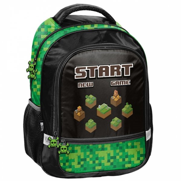 KOMPLET 3w1 PLECAK MINECRAFT SZKOLNY GAMING GAMER DO 1 KLASY DLA CHŁOPAKA